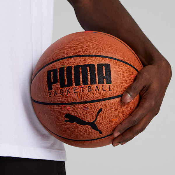 Pelota de básquetbol PUMA Top, Leather Brown-Puma Black, extralarge